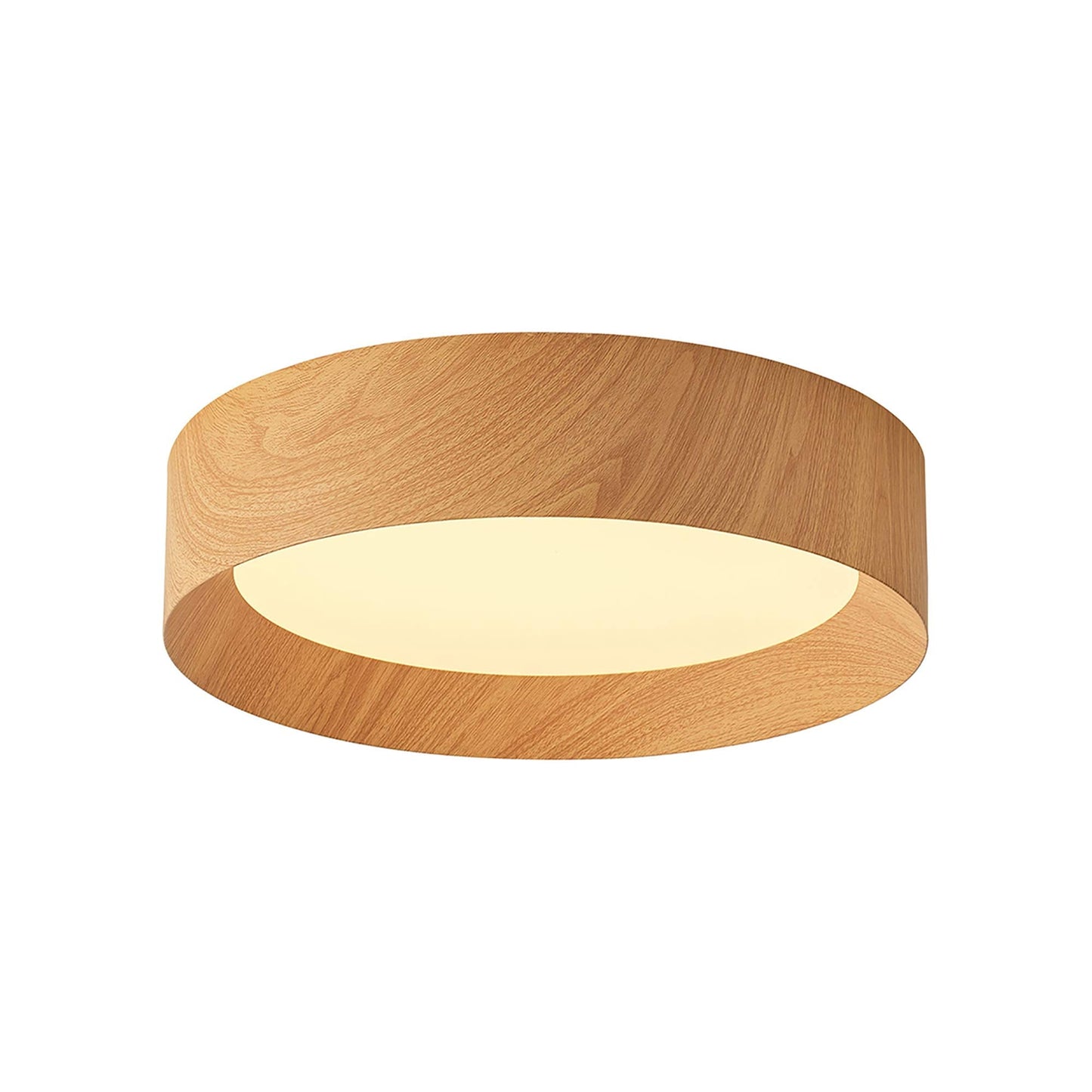 Barcelona LED Flush Mount Ceiling Light in Wood (18-Inch).