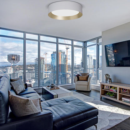 Barcelona LED Flush Mount Ceiling Light in living room.