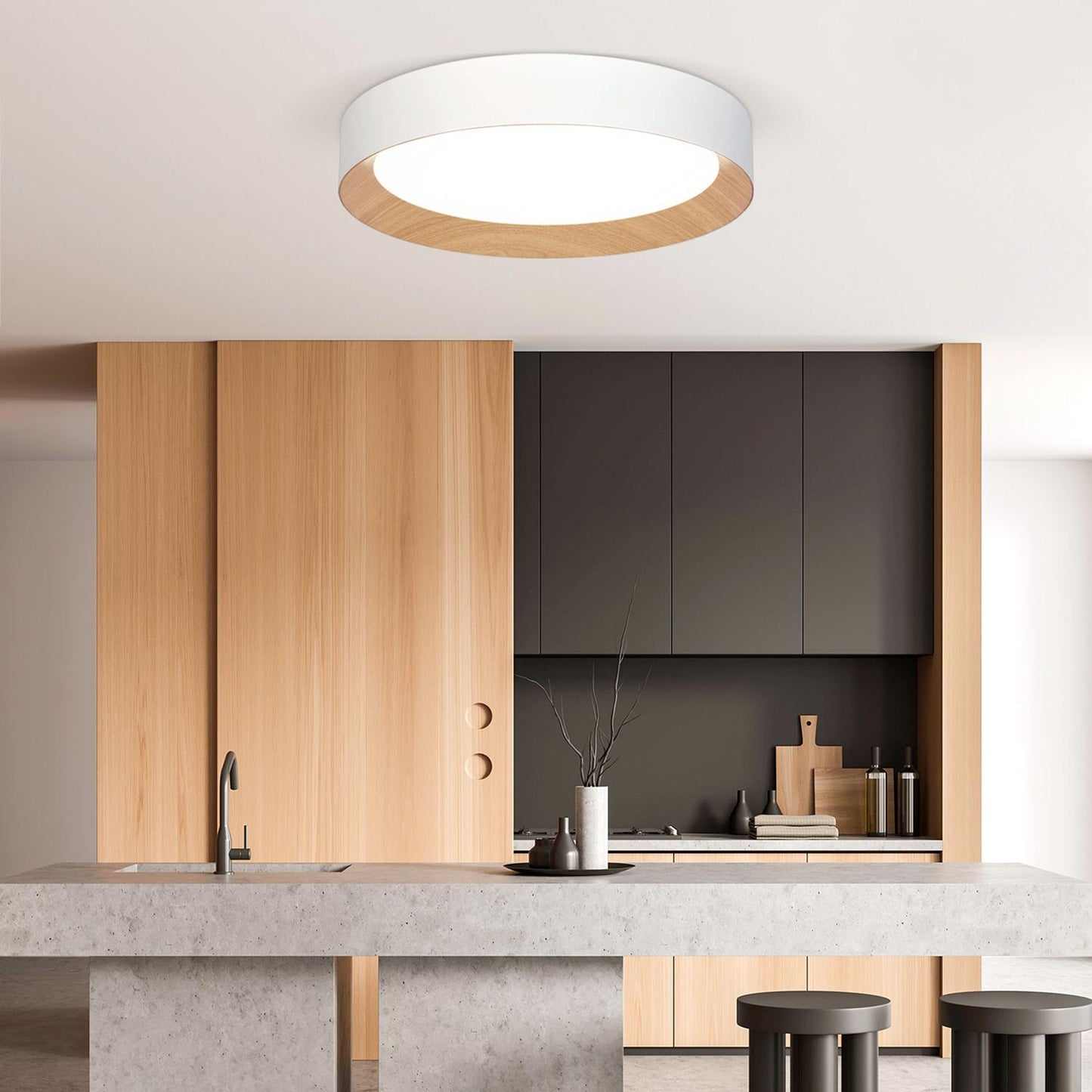 Barcelona LED Flush Mount Ceiling Light in kitchen.