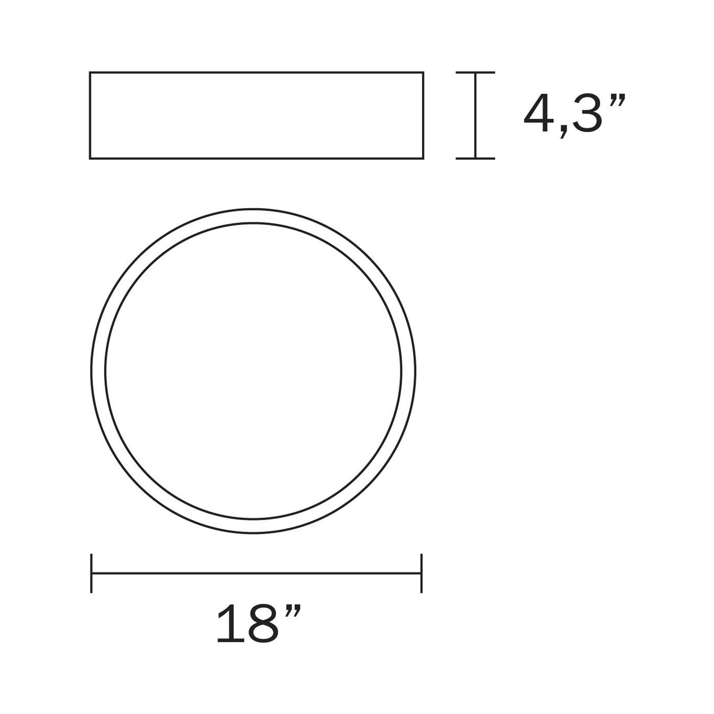 Barcelona LED Flush Mount Ceiling Light - line drawing.