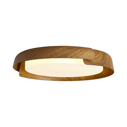 Brazil LED Flush Mount Ceiling Light in Dark Wood (Small).