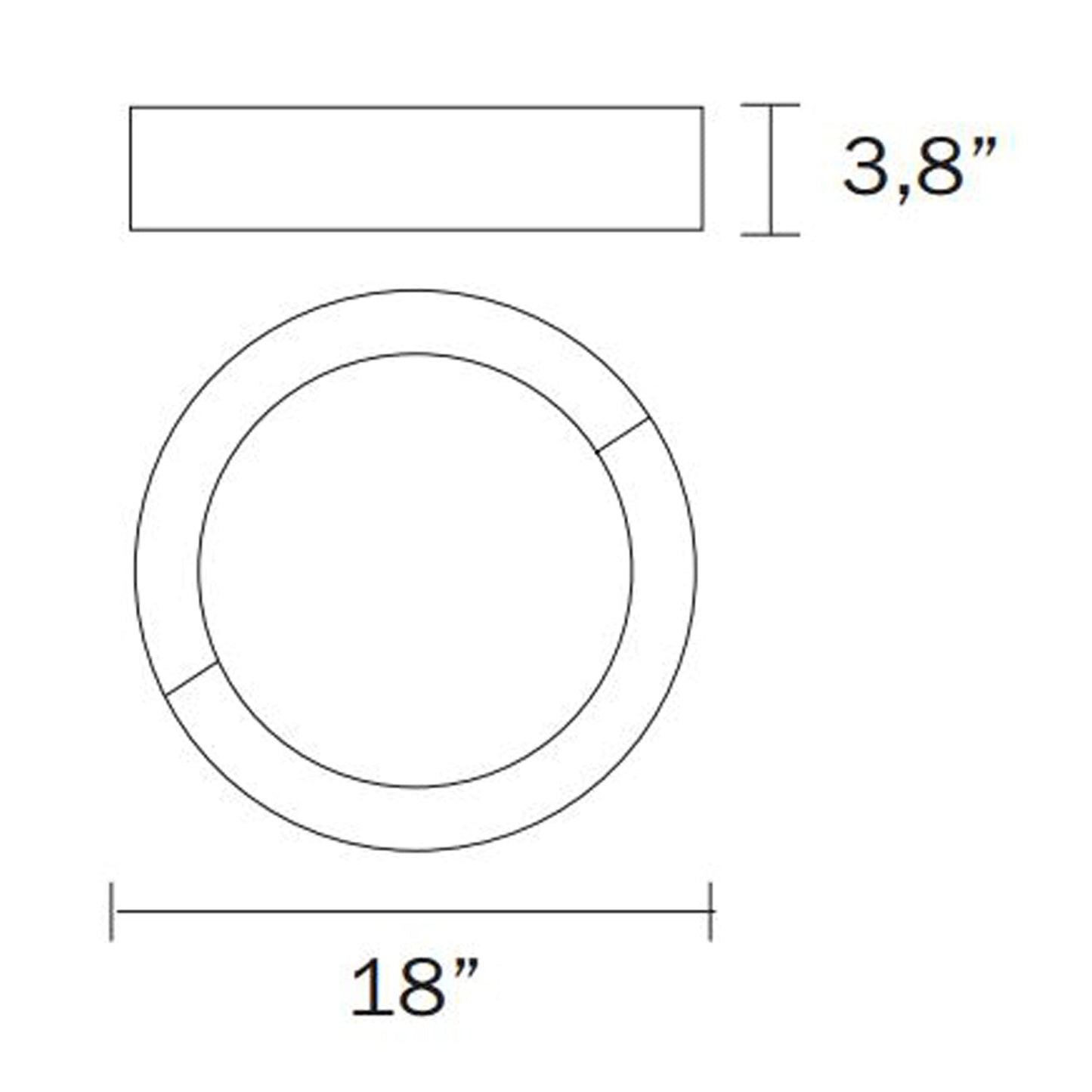 Brazil LED Flush Mount Ceiling Light - line drawing.