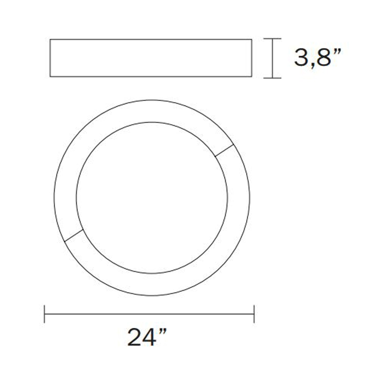 Brazil LED Flush Mount Ceiling Light - line drawing.