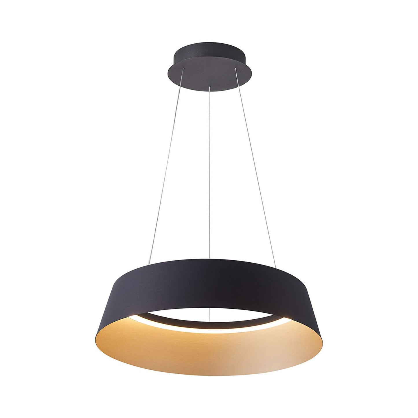 Buenos Aires LED Pendant Light in Matte Black/Champagne Gold.