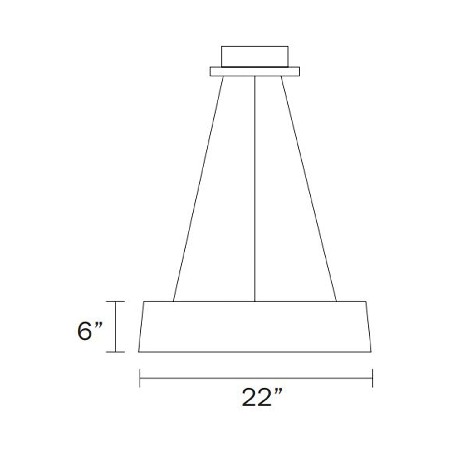 Buenos Aires LED Pendant Light - line drawing.