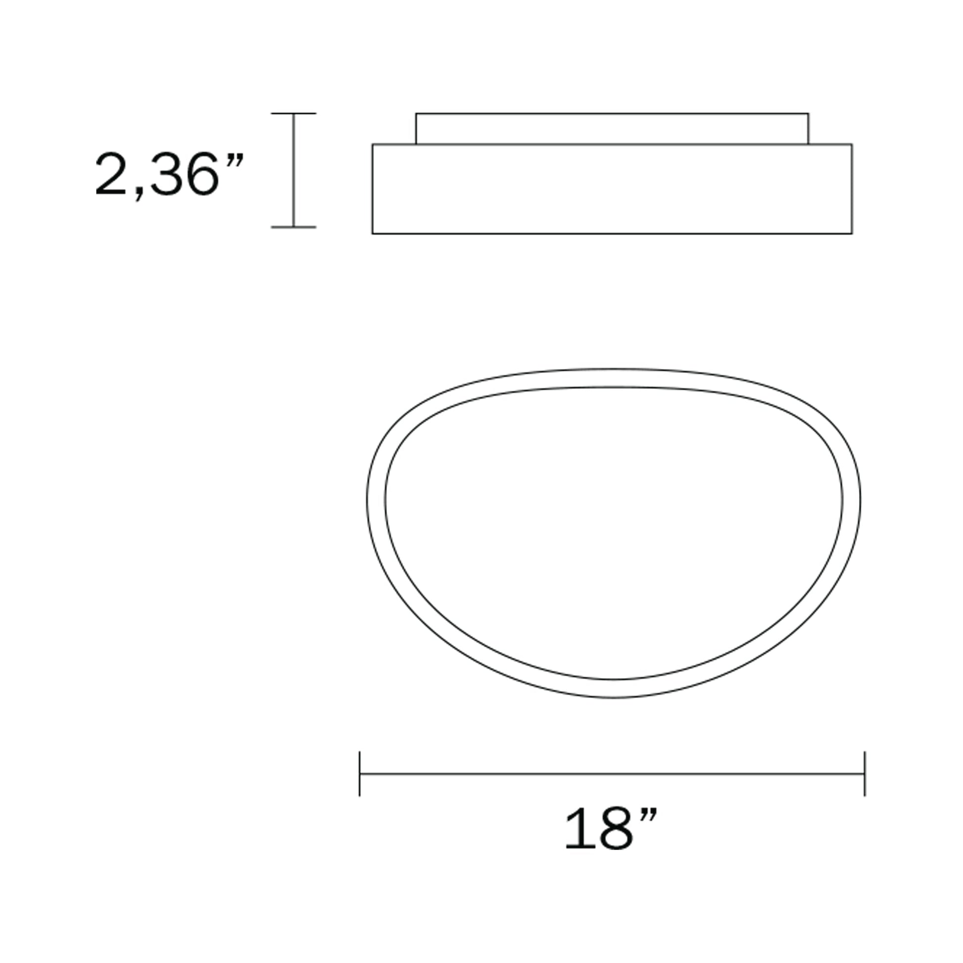 Florida LED Flush Mount Ceiling Light - line drawing.