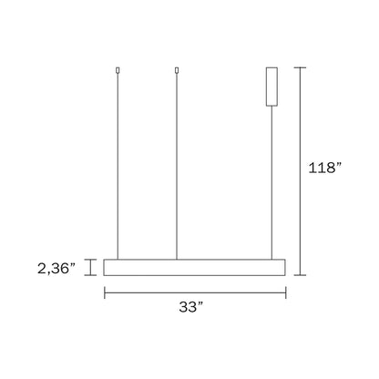 Florida LED Pendant Light - line drawing.