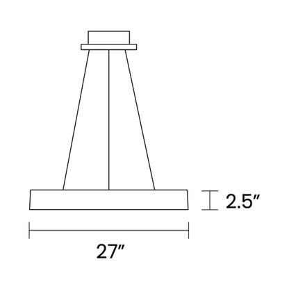 Italy LED Pendant Light - line drawing.