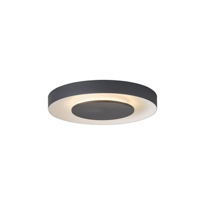 Quebec LED Flush Mount Ceiling Light in Matte Black (15.7-Inch).