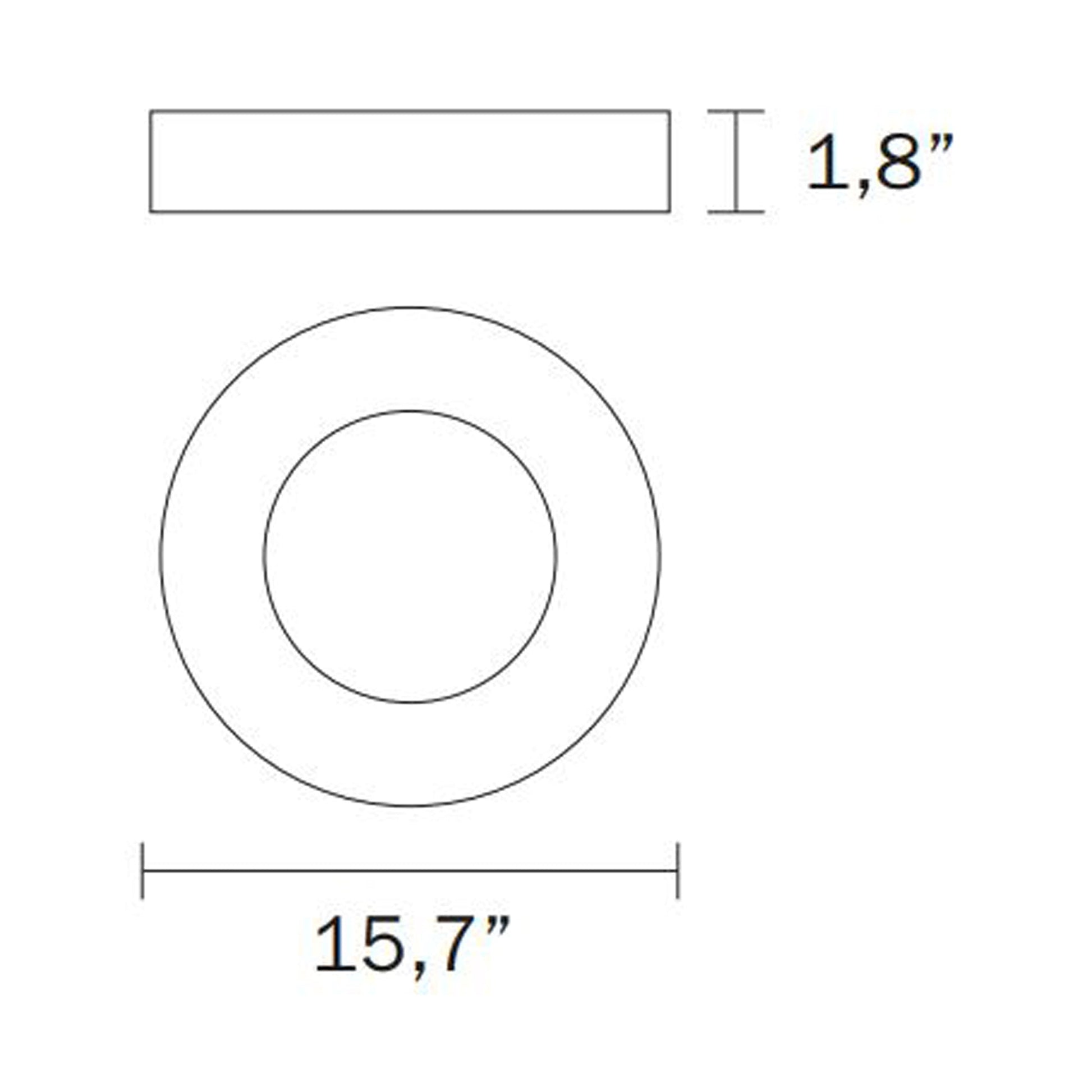 Quebec LED Flush Mount Ceiling Light - line drawing.