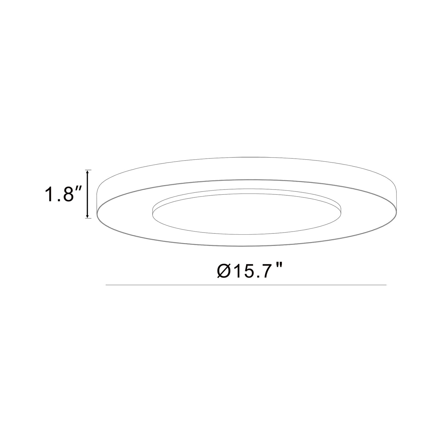 Quebec Magnetic LED Flush Mount Ceiling Light - line drawing.