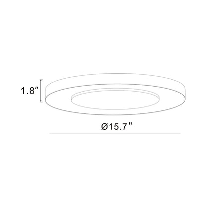 Quebec Magnetic LED Flush Mount Ceiling Light - line drawing.