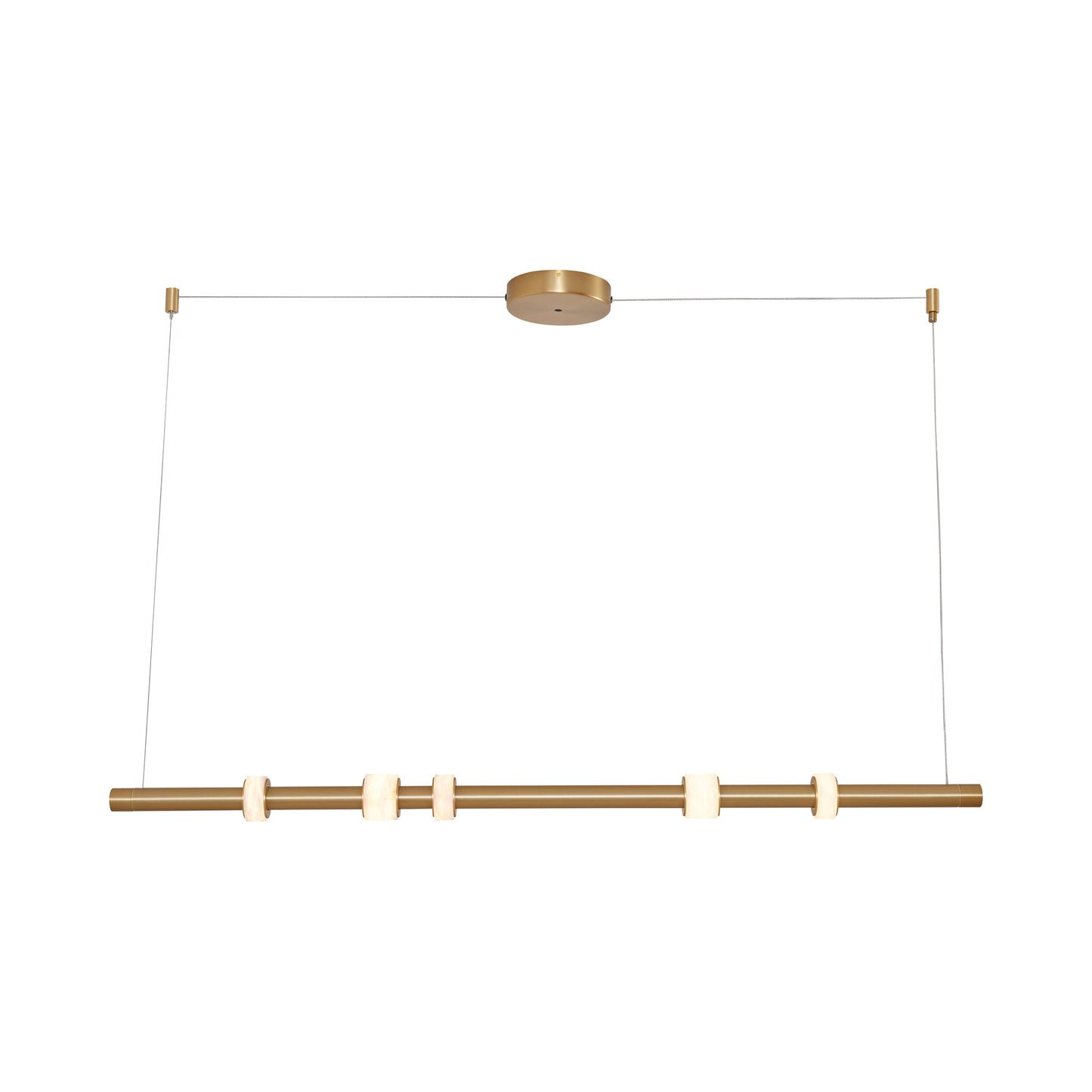 Spain LED Pendant Light in Brushed Gold.