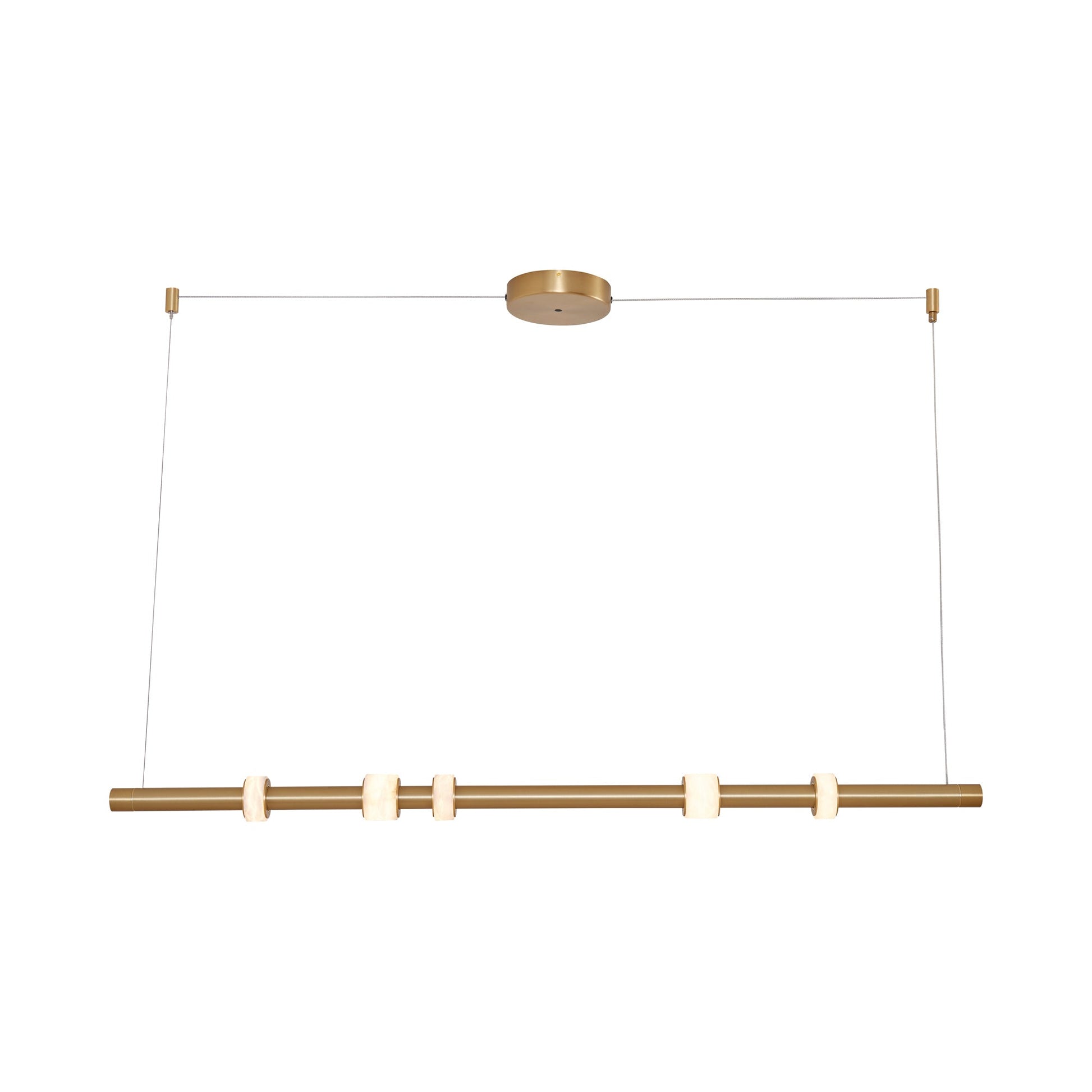 Spain LED Pendant Light in Brushed Gold.
