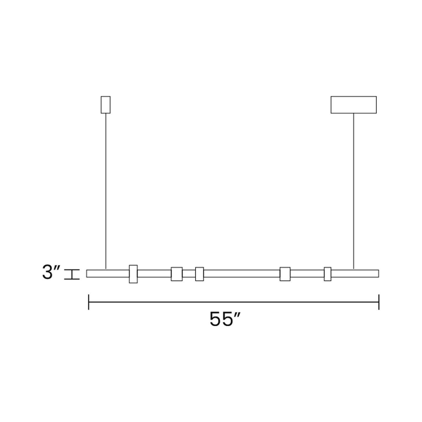 Spain LED Pendant Light - line drawing.
