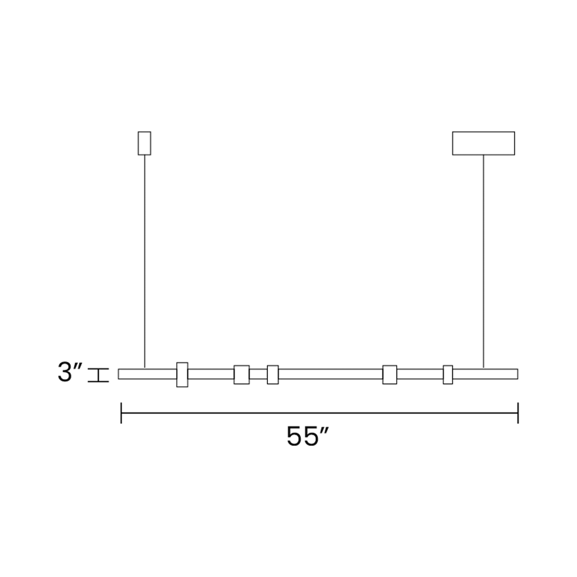 Spain LED Pendant Light - line drawing.