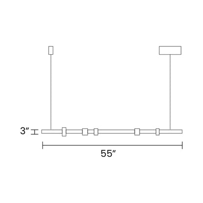 Spain LED Pendant Light - line drawing.