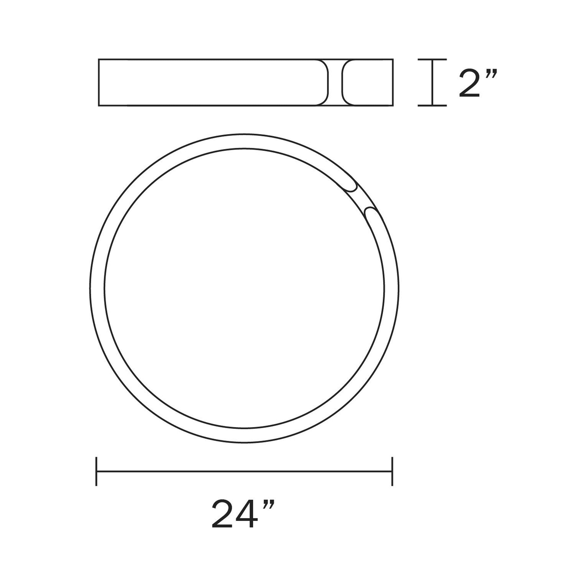 Tokio LED Flush Mount Ceiling Light - line drawing.