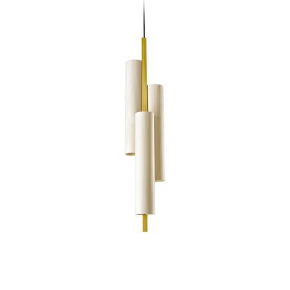 Black Note LED Triplet Pendant Light in Ivory White/Gold.