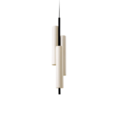 Black Note LED Triplet Pendant Light in Ivory White/Matte Black.