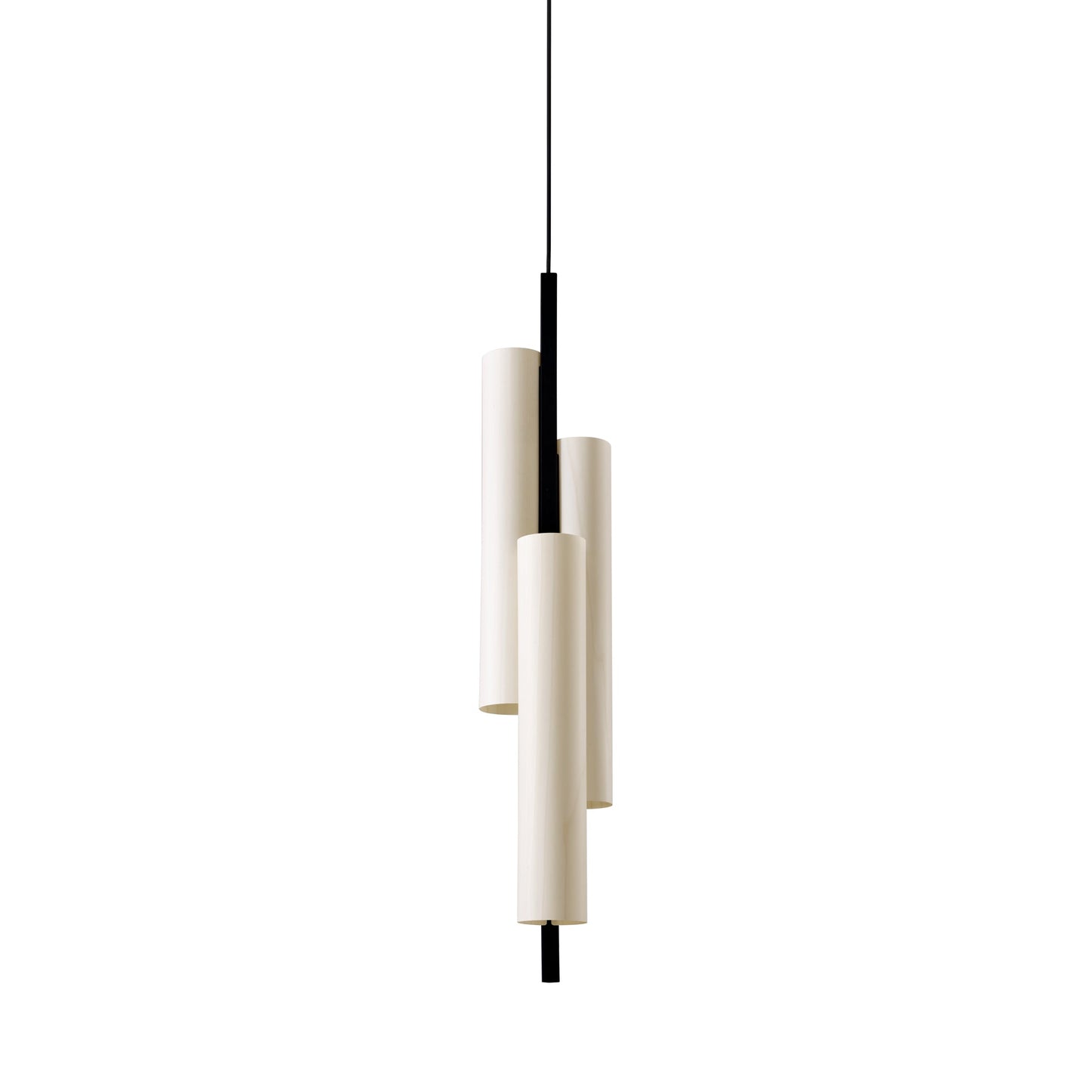 Black Note Round Stem LED Triplet Pendant Light.