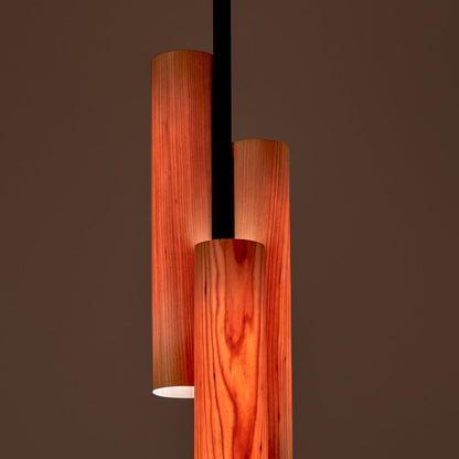 Black Note Round Stem LED Triplet Pendant Light in Detail.
