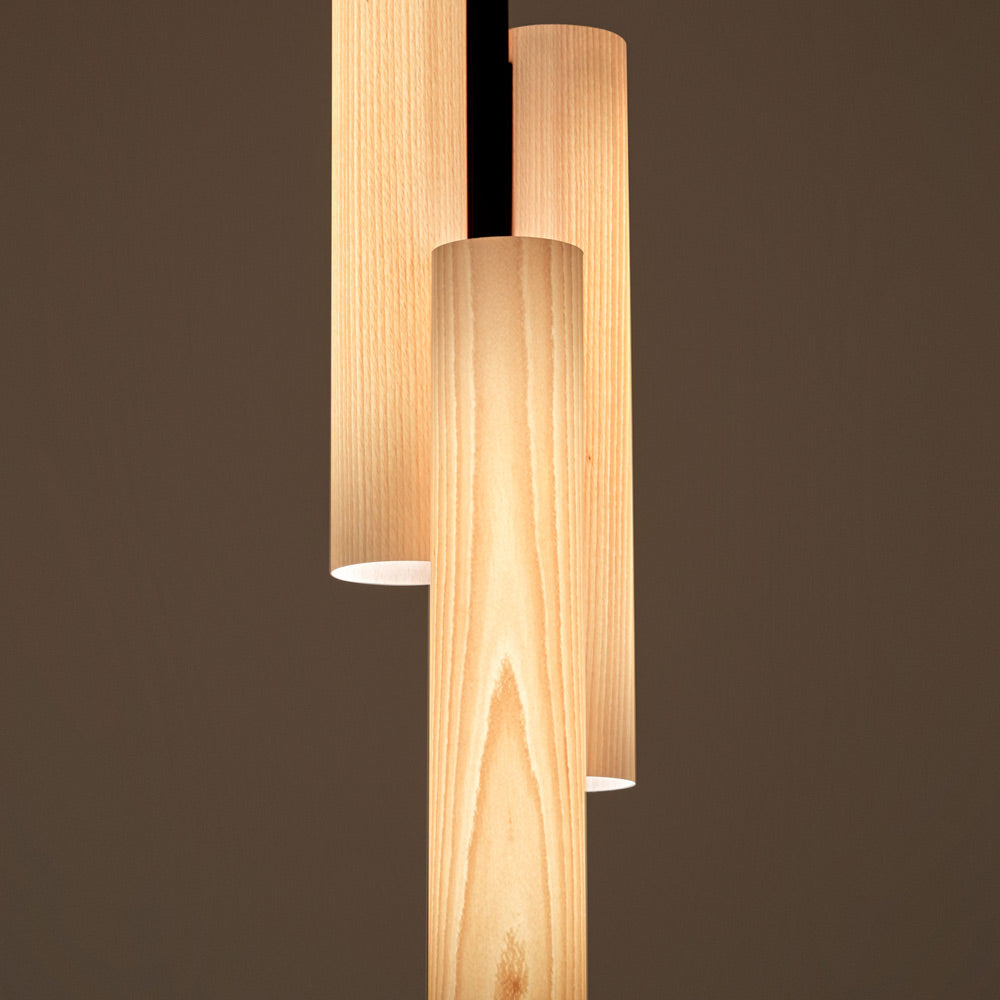 Black Note Round Stem LED Triplet Pendant Light in Detail.