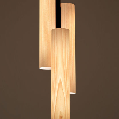 Black Note Round Stem LED Triplet Pendant Light in Detail.