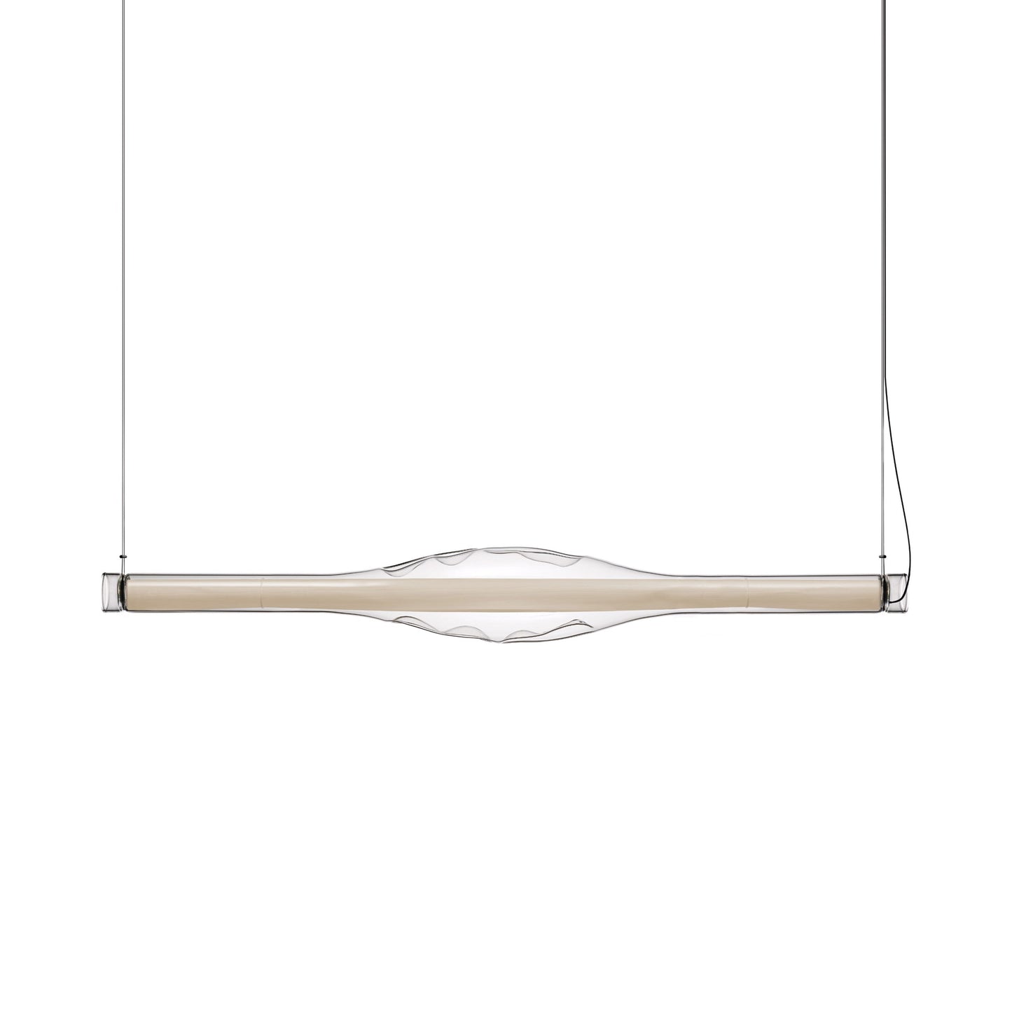 Dune LED Linear Pendant Light in Ivory White.