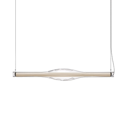 Dune LED Linear Pendant Light in Ivory White.