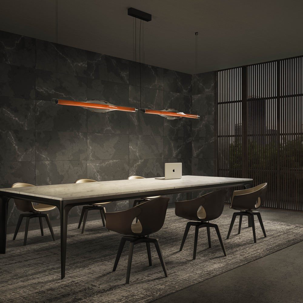 Dune LED Linear Pendant Light in office.