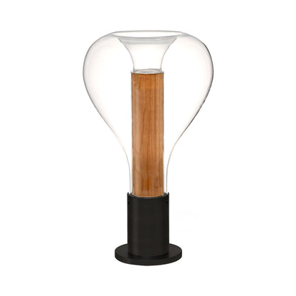 Eris Table Lamp in Natural Cherry/Matte Black.