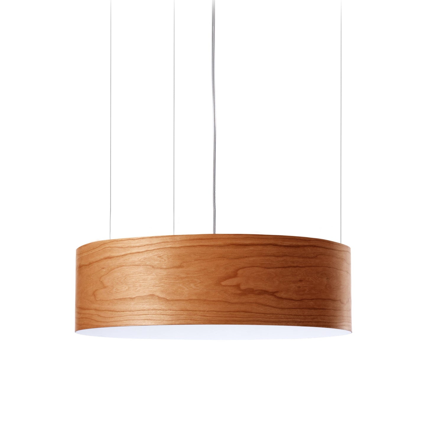 Gea Slim LED Pendant Light in Natural Cherry.