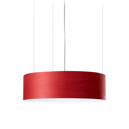 Gea Slim LED Pendant Light in Red.