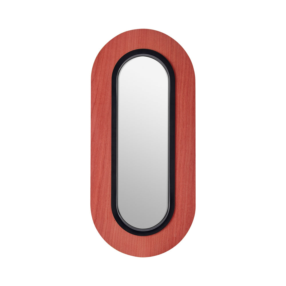 Lens LED Oval Wall Light in Red/Matte Black (17.9-Inch).
