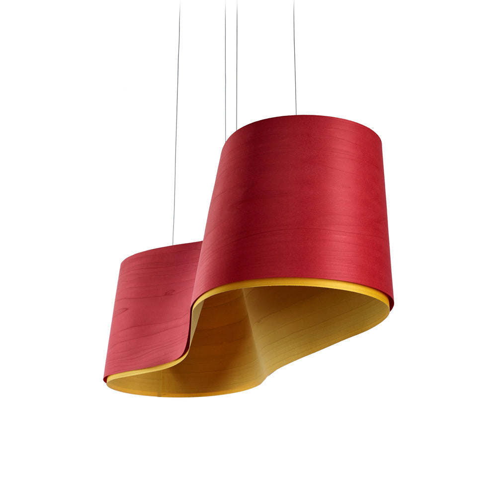 New Wave Pendant Light in Red/Yellow.