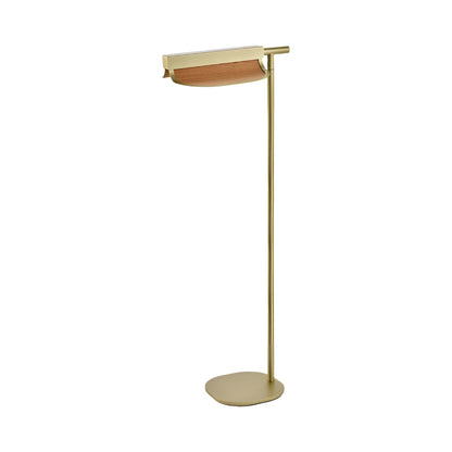 Omma LED Floor Lamp in Natural Cherry/Gold.