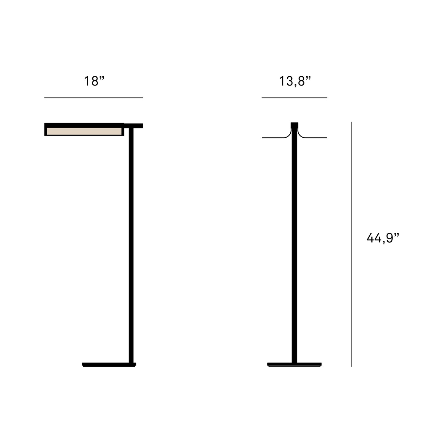 Omma LED Floor Lamp - line drawing.