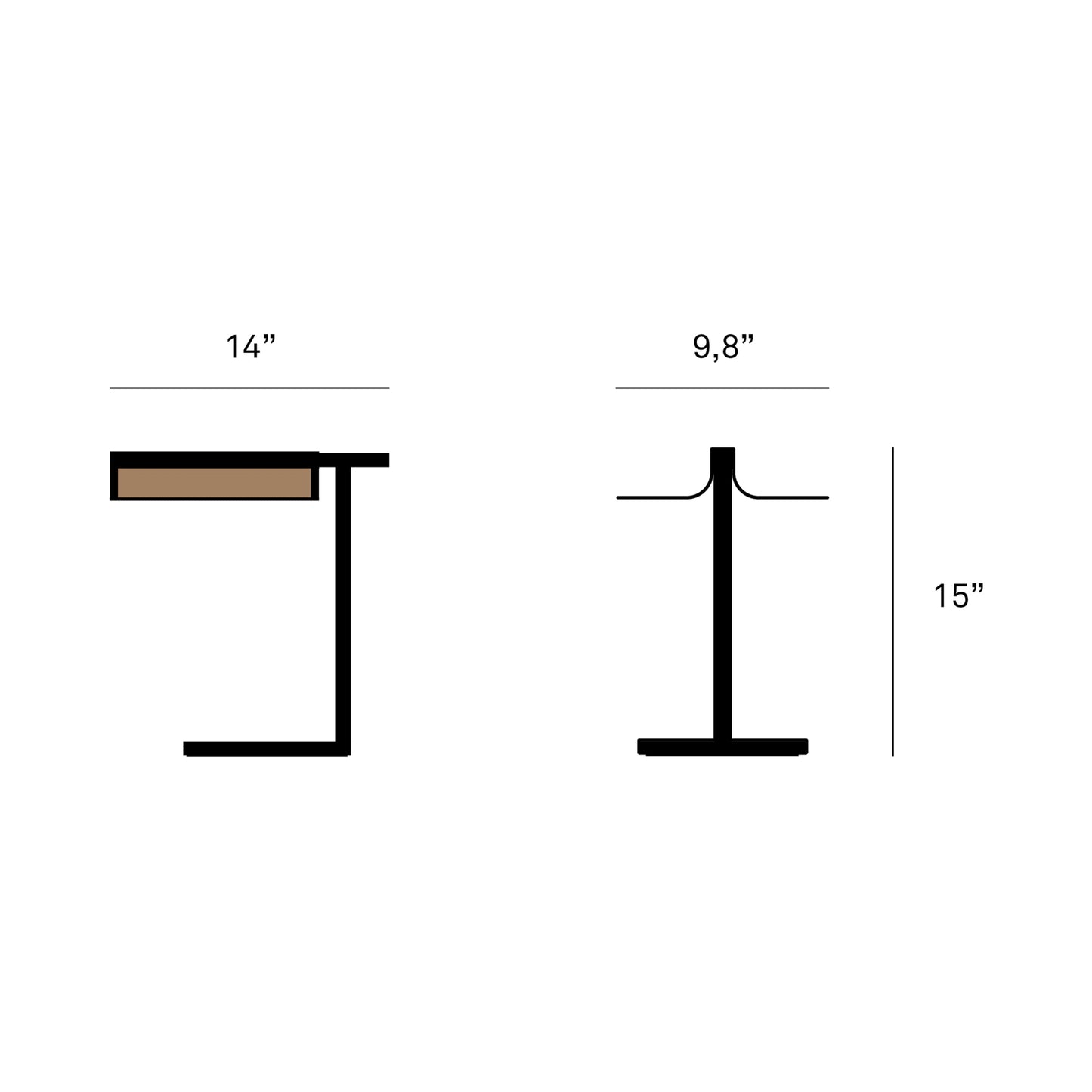 Omma LED Table Lamp - line drawing.
