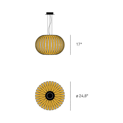Poppy Pendant Light - line drawing.