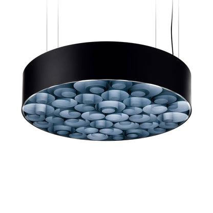Spiro LED Pendant Light in Blue/Matte Black.