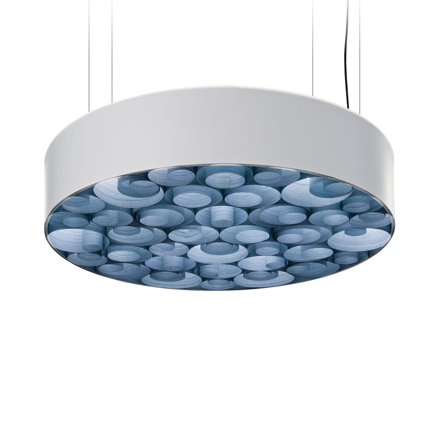 Spiro LED Pendant Light in Blue/Matte White.