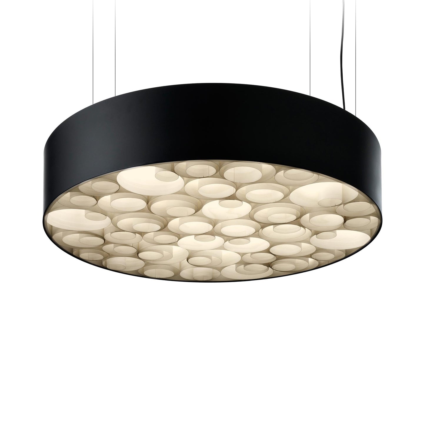 Spiro LED Pendant Light in Ivory White/Matte Black.
