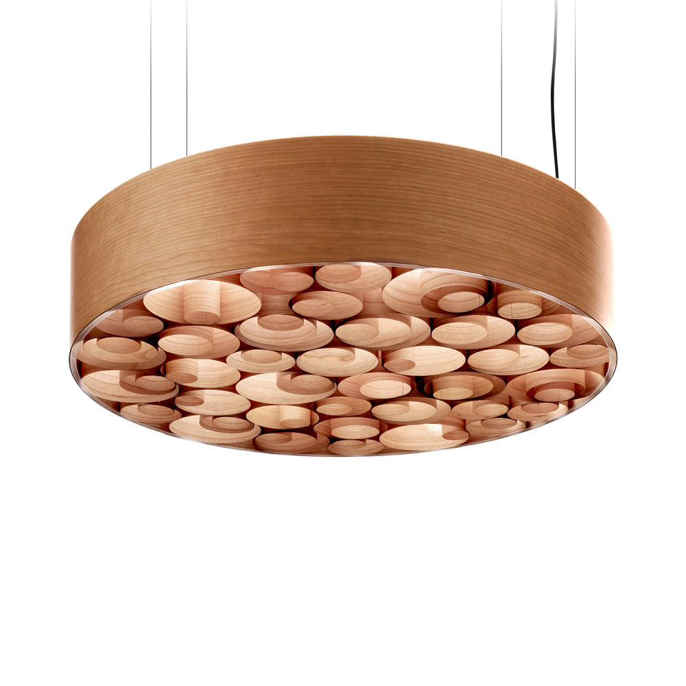 Spiro LED Pendant Light in Natural Cherry/Natural Cherry.