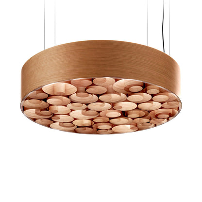 Spiro LED Pendant Light in Natural Cherry/Natural Cherry.