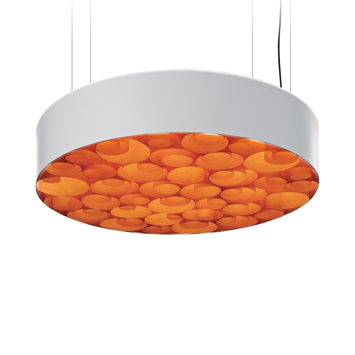 Spiro LED Pendant Light in Orange/Matte White.