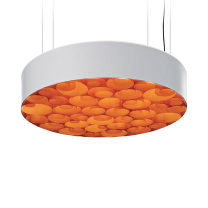 Spiro LED Pendant Light in Orange/Matte White.