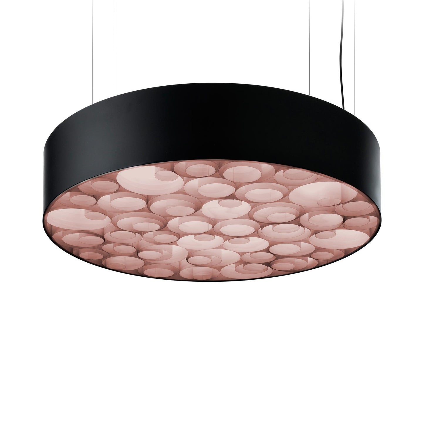 Spiro LED Pendant Light in Pale Rose/Matte Black.