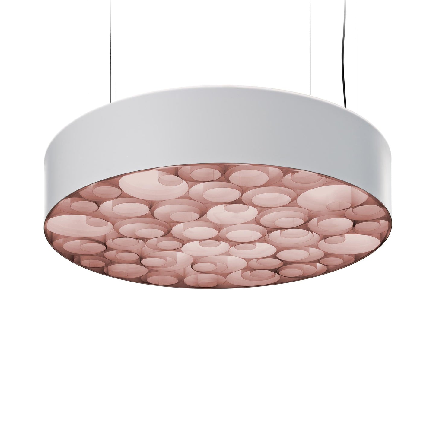 Spiro LED Pendant Light in Pale Rose/Matte White.