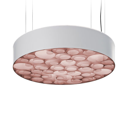 Spiro LED Pendant Light in Pale Rose/Matte White.